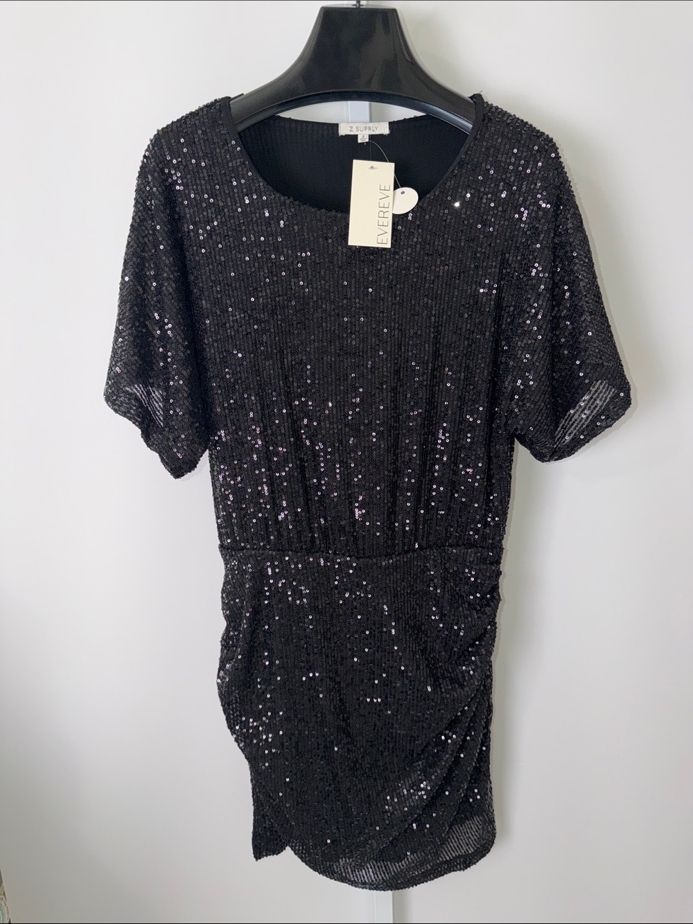 Z Supply Black Sequin Mini Dress